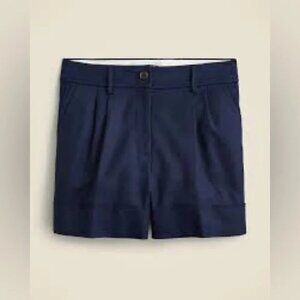 NWOT J. Crew Remi short in stretch linen blend, Navy, Size 10